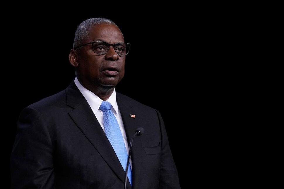 Defense Secretary Lloyd Austin speaks during a news conference at the United States Naval Academy in Annapolis, Md., Tuesday, Aug. 6, 2024.